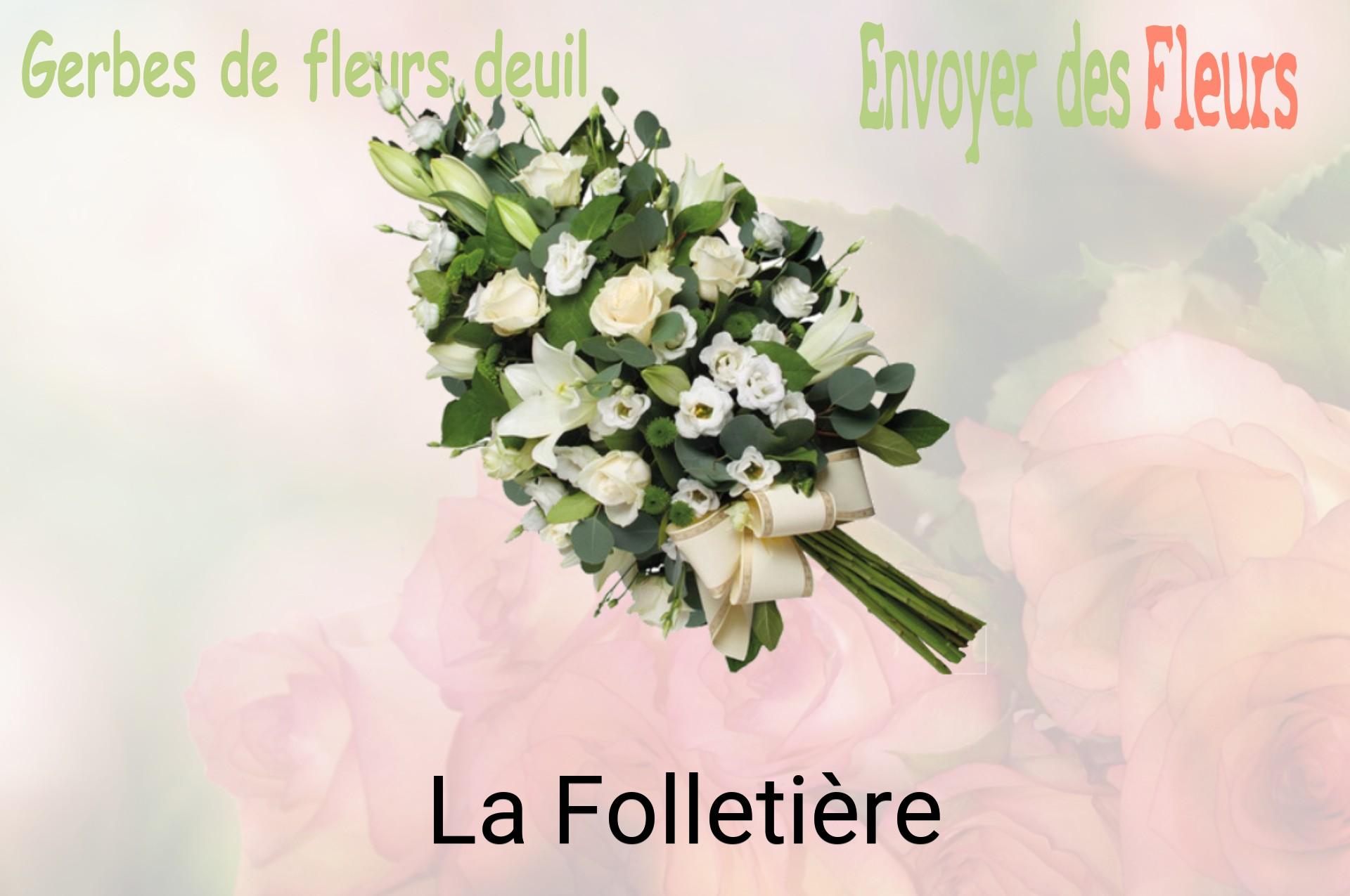 Gerbe de fleurs de deuil livrée à La Folletière